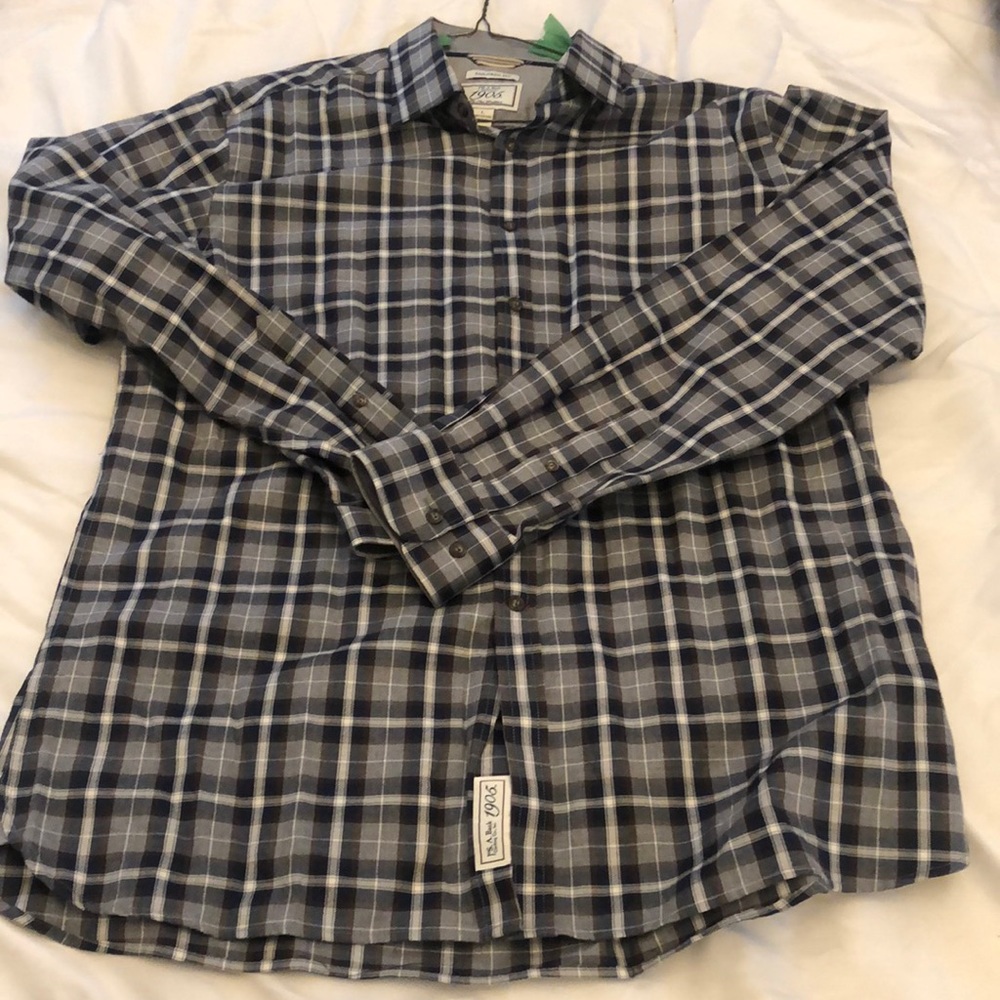 Jos A Bank gray and brown tailored button up sz L